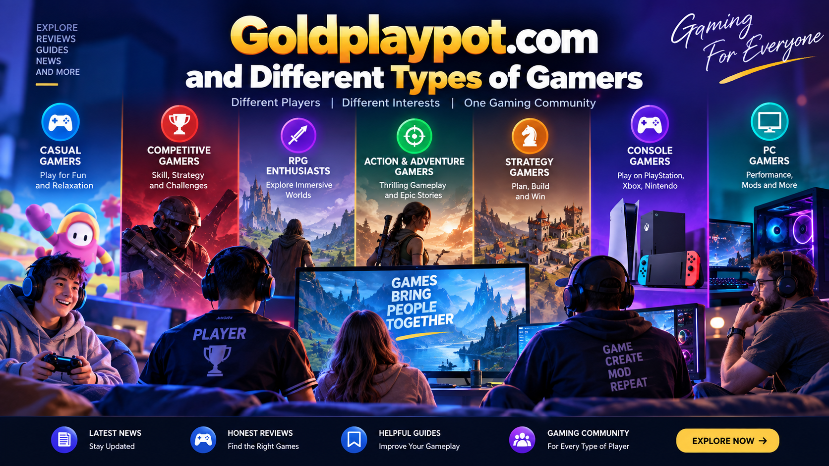 Goldplaypot.com and Different Types of Gamers